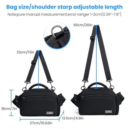 ZORBES® 3 in 1 Waist Camera Case DSLR SLR Bag Sling Shoulder Camera Bag Water Resistant Pack for Camera Carrying Case for Photographer Hiking Shooting Traveling Men Women ZORBES® 3 in 1 Waist Camera Case DSLR SLR Bag Sling Shoulder Camera Bag Water Resistant Pack for Camera Carrying Case for Photographer Hiking Shooting Traveling Men Women